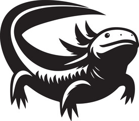 Obraz premium axolotl clip art vector, axolotl silhouette vector, axolotl vector illustration, axolotl logo vector, axolotl vector icon, axolotl silhouette vector isolated on white background full body