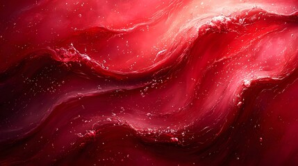 Obraz premium Visually Stunning Representation of Red Wine with Glossy Textures Amidst Abstract Background of Dynamic Liquid Motions in Vibrant Colors