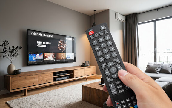 Watching TV, VOD service on TV. - Powered by Adobe