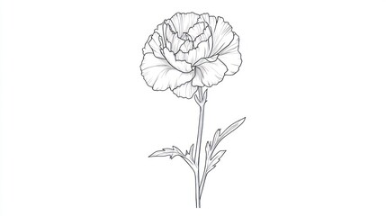 Elegant Line Art Carnation Illustration (3)