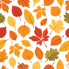 Autumn leaves seamless pattern