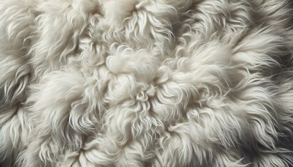 White fur texture top view. Shaggy fur texture. Wool texture. Sheep fur close up. Close up of milk wool carpet	