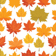Autumn leaves seamless pattern