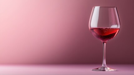 A delicate glass of rosé wine featuring soft reflections against a muted backdrop, evoking a serene and elegant ambiance for sophisticated gatherings.