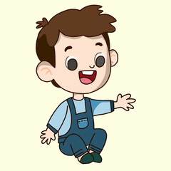 cartoon of baby boy sitting