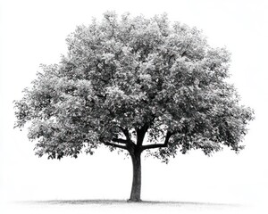 Isolated Tree, Black and White