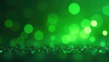 Obraz premium defocused background with abstract bokeh shimmering green glitter lights and sparkles, shimmer, glowing, bokeh