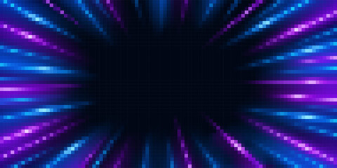 vibrant digital burst with striking blue and purple streaks creating a dynamic, eye-catching pattern.