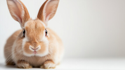 Obraz premium Lovely baby bunny relaxing on white background
