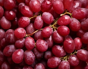 Fototapeta premium Fotografía profesional, de uvas rojas, realizando un fondo de pantalla, de un patron de uvas perfectamente alineadas, realista, 4k