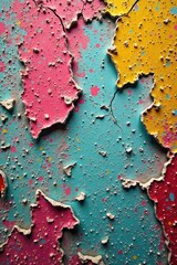 Fototapeta premium Distressed concrete surface with cracked paint peeling off, concrete, peeling, rough