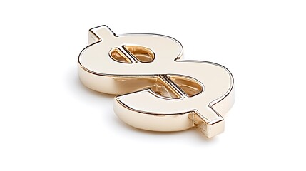 Gold Dollar Sign Symbol 3D Render Finance Wealth Money Currency Luxury Business Success Investment