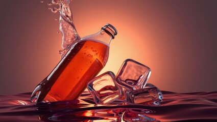 bottle and glass of water, drinking water advertisement, glass of beer, glass of cola