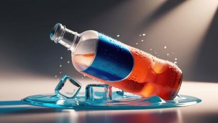 bottle and glass of water, drinking water advertisement, glass of beer, glass of cola