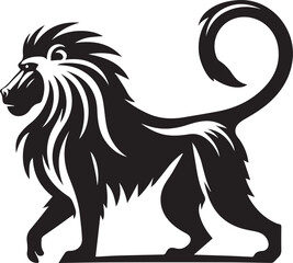 Fototapeta premium black Baboon clip art vector, Baboon silhouette vector, Baboon vector illustration, Baboon logo vector, Baboon vector icon, Baboon silhouette vector isolated on white background full body