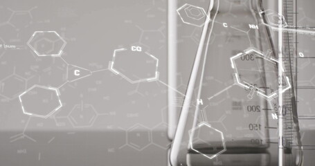 Image of scientific data processing over laboratory