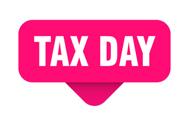 tax day sticker. tax day sign on transparent background