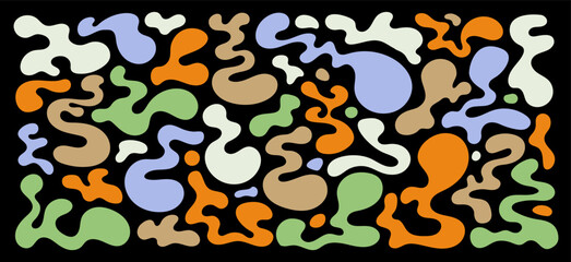 Obraz premium Flat liquid shape set. Colorful abstract fluid elements for modern graphic design. Vector set