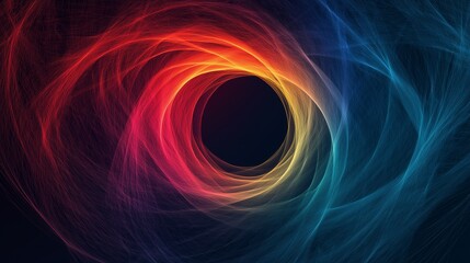 Vibrant swirling patterns create a mesmerizing effect in dark background