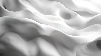 Fototapeta premium Elegant Draped White Sheer Fabric Soft Texture Abstract Background