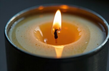 Warm glow from a freshly lit candle in a cozy setting