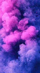 Fototapeta premium Pink and blue smoke swirls, dark background, abstract art, ideal for design