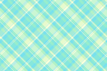 Podium fabric check pattern, italian tartan background textile. Messy seamless texture plaid vector in light and teal colors.