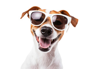 Isolated Jack Russell Terrier with Sunglasses