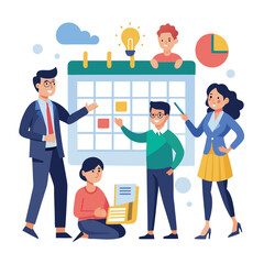 Fototapeta premium business planning concept vector cartoon vector image on white background 