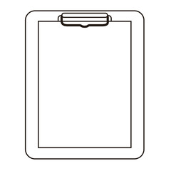 使い勝手の良いシンプルなタッチのカルテ、クリップボード＿モノクロ
