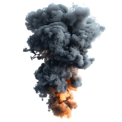 A dark gray cloud of smoke and fire.