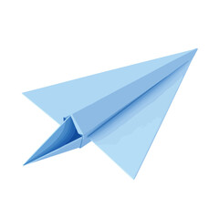 Blue Paper Plane 3D Render Icon Isolated Cutout