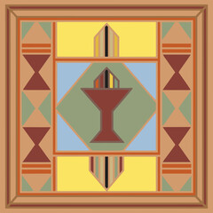 Ndebele cut of Souls : Ndebele Inspired Geometric Abstract Pattern
