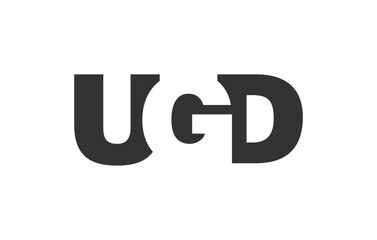 UGD logo design. Initial letter U G D bold font style for tech startups, consulting, corporate branding. Creative company name, headlines typography identity, trendy logotype.