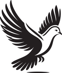 Obraz premium black dove bird clip art vector, dove bird silhouette vector, dove bird vector illustration, dove bird logo vector, dove bird vector icon, dove bird silhouette vector isolated on white background full