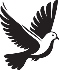 Fototapeta premium black dove bird clip art vector, dove bird silhouette vector, dove bird vector illustration, dove bird logo vector, dove bird vector icon, dove bird silhouette vector isolated on white background full