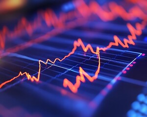 Fototapeta premium Night Trading Chart Fluctuations