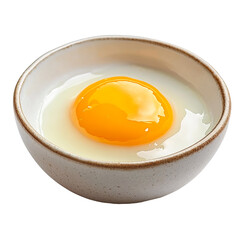 A bowl of egg yolk floating in water.