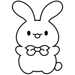 Outline Easter bunny and decoration for Easter 