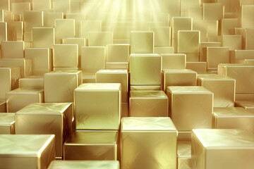 Obraz premium A stylized image of stacked boxes forming a supply chain, emphasizing logistics optimization.