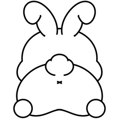 Outline Easter bunny and decoration for Easter 