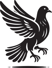 Obraz premium black dove bird clip art vector, dove bird silhouette vector, dove bird vector illustration, dove bird logo vector, dove bird vector icon, dove bird silhouette vector isolated on white background full