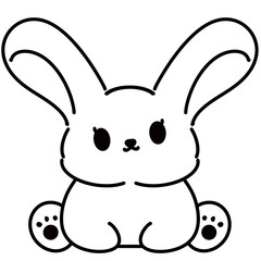 Outline Easter bunny and decoration for Easter 