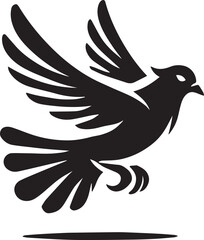 Fototapeta premium black dove bird clip art vector, dove bird silhouette vector, dove bird vector illustration, dove bird logo vector, dove bird vector icon, dove bird silhouette vector isolated on white background full
