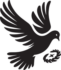 Fototapeta premium black dove bird clip art vector, dove bird silhouette vector, dove bird vector illustration, dove bird logo vector, dove bird vector icon, dove bird silhouette vector isolated on white background full