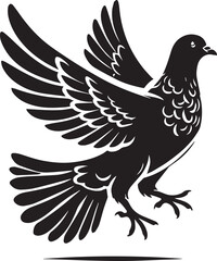 Obraz premium black dove bird clip art vector, dove bird silhouette vector, dove bird vector illustration, dove bird logo vector, dove bird vector icon, dove bird silhouette vector isolated on white background full