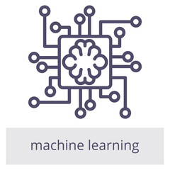 Machine Learning Icon Element For Design Graphic