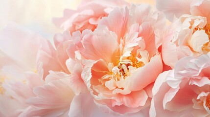 Obraz premium Soft pink peonies blooming beautifully.