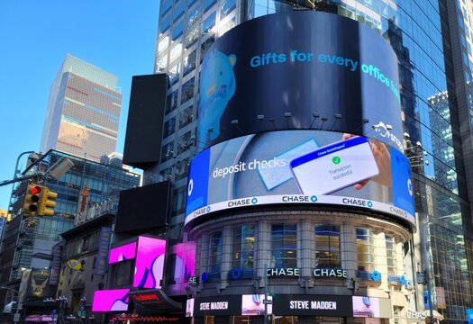 Chase Bank in Times Square, NYC, USA. Photograph by Artist Nadia Russ.