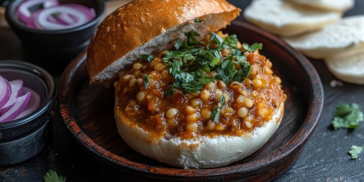 Kolhapuri misal pav, a fiery Maharashtrian curry made with sprouted lentils and spicy gravy
